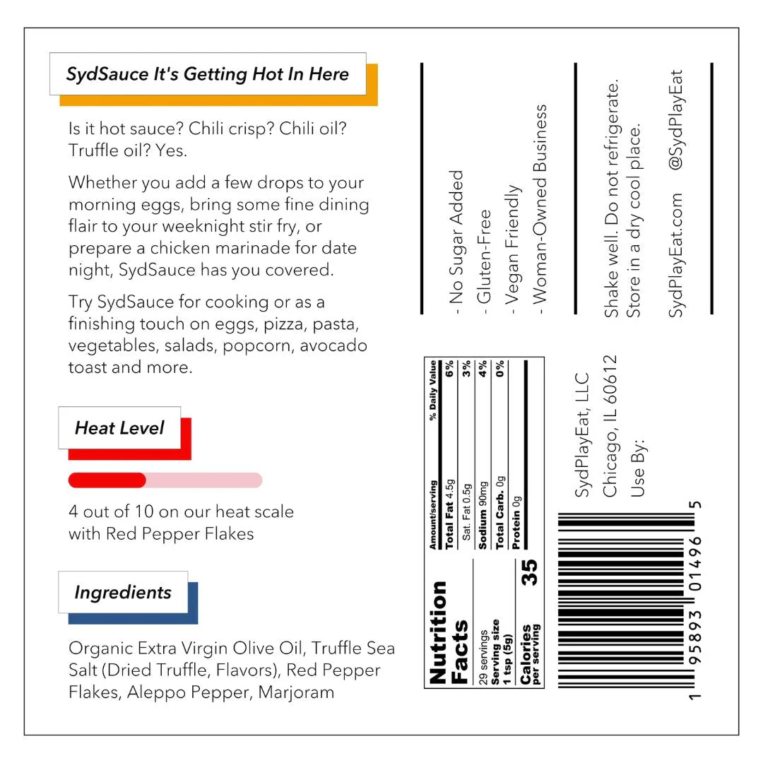 SydSauce Truffle Chili Olive Oil (Mild) - Image 3